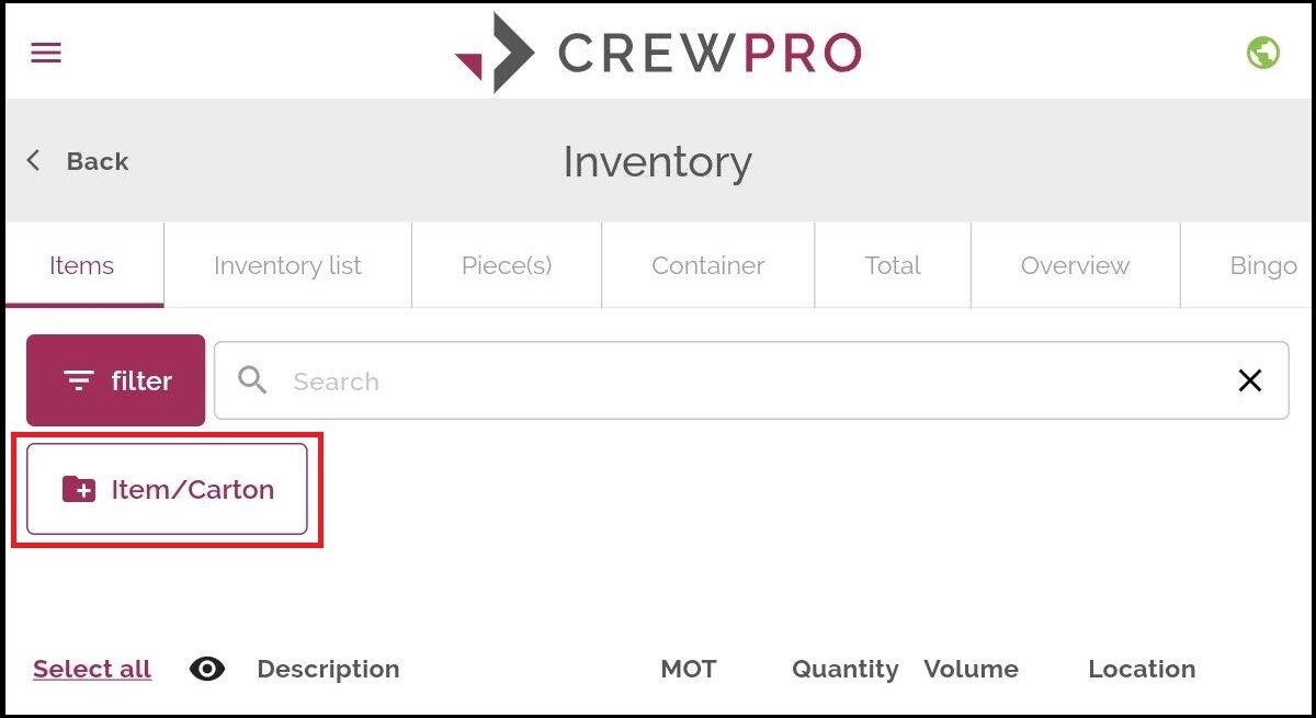 Create an electronic inventory (without a pre-move survey)